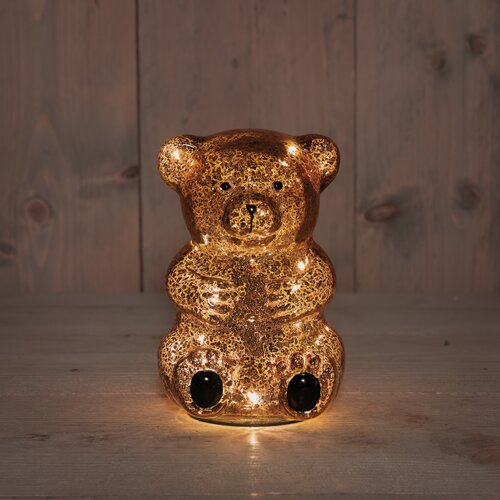 Anna's Collection BEER GLAS LED 11X10.5X16.5CM  METALLIC BRUIN