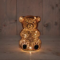 Anna's Collection BEER GLAS LED 11X10.5X16.5CM  METALLIC BRUIN