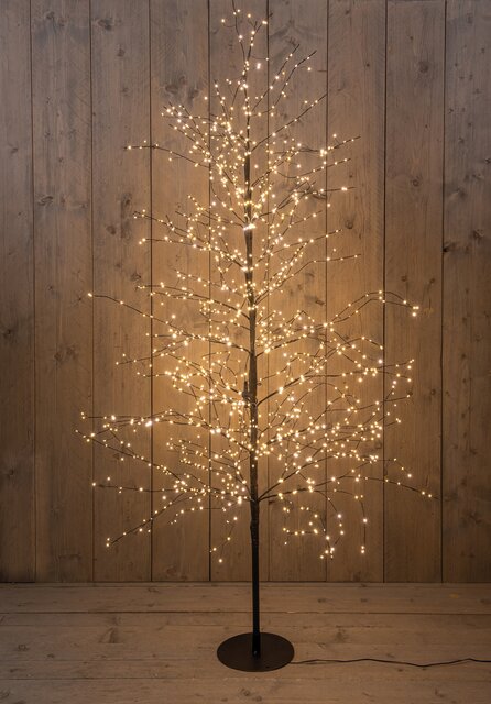 Anna's Collection BOOM 1500LED FLASH CLASSIC WARM IP44 TRAFO HOOGTE 180 CM ZWART - AAN / 8/16U TIMER