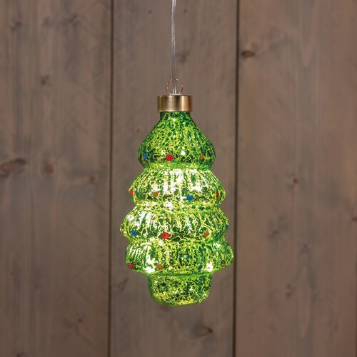 Anna's Collection BOOMPJE GLAS LED OP BATTERIJ 8X7.5X15.5CM