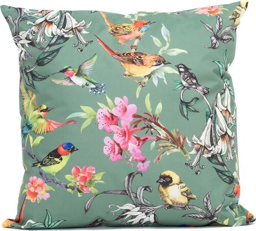 Anna's Collection Buitenkussen 45x45cm vogels groen