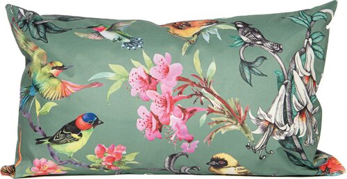 Anna's Collection Buitenkussen 50x30cm vogels groen