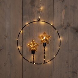 Anna's Collection CIRKEL MET TWEE STERLAMPJES 42LED CLASSIC OP BATTERIJ MET TIMER IP20 3X28X29CM ZWA