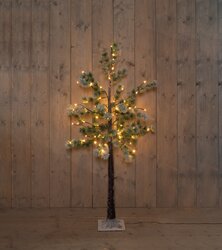 Anna's Collection dennenboom met sneeuw 80 led lampjes h1,5m classic warm