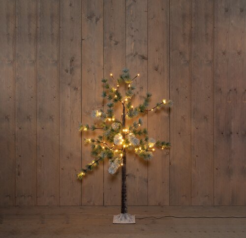 Anna's Collection dennenboom met sneeuw 64 led lampjes h1,2m classic warm