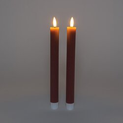 Anna's Collection Dinerkaars 2 stuks 2x23cm Antiek Roze met 3D lont  werkt op 2xAAA batterijen