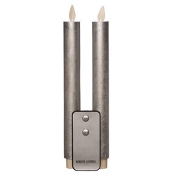 Anna's Collection B.O. 2St Zilver Rustiek Wax Dinerkaars 23Cm Bewegende Vlam Met Afstandsbediening 2 - afbeelding 2