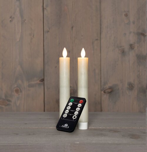 Anna's Collection Dinerkaars Rustiek Wax Bewegende Vlam Oplaadbaar Met Afstandsbediening En Usb Kabe
