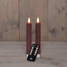 Anna's Collection Dinerkaars Wax Led Bewegende Vlam Op Batterij Met Afstandsbediening  2 Stuks H18Cm