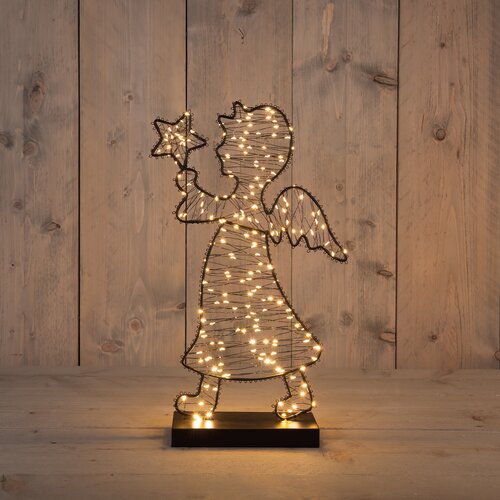 Anna's Collection ENGEL OP VOET METAAL 210LED IP20 2XAA BATTERIJ 6/18U TIMER 28X48CM CLASSIC  WARM