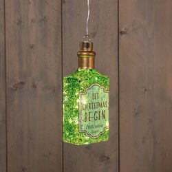 Anna's Collection FLESJE GIN GLAS LED OP BATTERIJ 8X5.5X18.5CM
