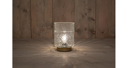Anna's Collection Glazen lamp mat transparant 12X17,5CM