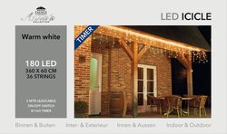 Anna's Collection gordijnverlichting 180 led lampjes 3,6m warm wit - afbeelding 1