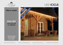 Anna's Collection gordijnverlichting 360 led 7,2m warm wit flash - afbeelding 1