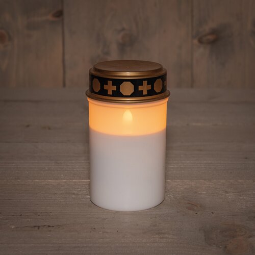 Anna's Collection Grafverlichting Led Op Batterij Met Timer 12X7Cm Wit - afbeelding 1