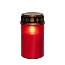 Anna's Collection Grafverlichting Led Op Batterij Met Timer 12X7Cm Rood - afbeelding 2