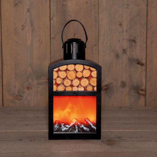 Anna's Collection HAARD MET HOUT 4XAA BATTERIJ MET 6/18U TIMER  14X10X27,5CM ZWART