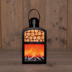 Anna's Collection HAARD MET HOUT 4XAA BATTERIJ MET 6/18U TIMER  14X10X27,5CM ZWART