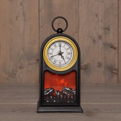 Anna's Collection HAARD MET KLOK 2XC BATTERIJ MET 6/18U TIMER  14,5X12X27CM ZWART