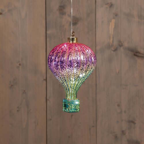 Anna's Collection HETE LUCHTBALLON GLAS LED OP BATTERIJ 10.5X16CM