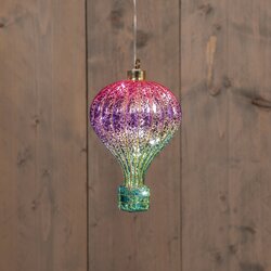 Anna's Collection HETE LUCHTBALLON GLAS LED OP BATTERIJ 10.5X16CM