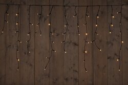 Anna's Collection ICICLE LIGHTS ZWART 360L/720X60CM LED CLASSIC - 5M AANLOOPSNOER - IP44 TRAFO AAN /