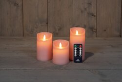 Anna's Collection KAARS RUSTIEK WAX LED BEWEGENDE VLAM OP BATTERIJ MET AFSTANDSBEDIENING 10/12.5/15X