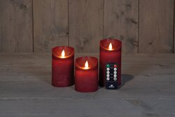Anna's Collection KAARS RUSTIEK WAX LED BEWEGENDE VLAM OP BATTERIJ MET AFSTANDSBEDIENING 10/12.5/15X