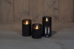Anna's Collection KAARS RUSTIEK WAX LED BEWEGENDE VLAM OP BATTERIJ MET AFSTANDSBEDIENING 10/12.5/15X