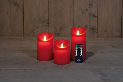 Anna's Collection KAARS RUSTIEK WAX LED BEWEGENDE VLAM OP BATTERIJ MET AFSTANDSBEDIENING 10/12.5/15X