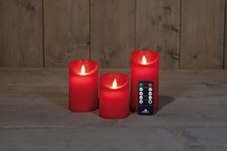 Anna's Collection KAARS RUSTIEK WAX LED BEWEGENDE VLAM OP BATTERIJ MET AFSTANDSBEDIENING 10/12.5/15X