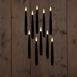 Anna's Collection Kaars Zwevend Led Met Timer Inclusief Toverstok, Draad En Haken 10 Stuks H15Cm Zwa - afbeelding 1