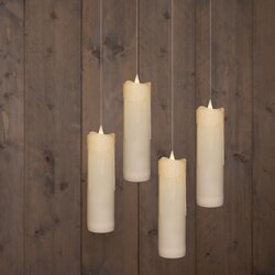 Anna's Collection Kaars Zwevend Led Met Timer Inclusief Toverstok, Draad En Haken 4 Stuks 18X5Cm Wit - afbeelding 1