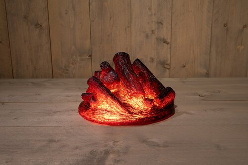 Anna's Collection KAMPVUUR 4X12LED 28X28X17CM 5M AANLOOPSNOER ZWART / IP44 TRAFO MET 8/16U TIMER / G