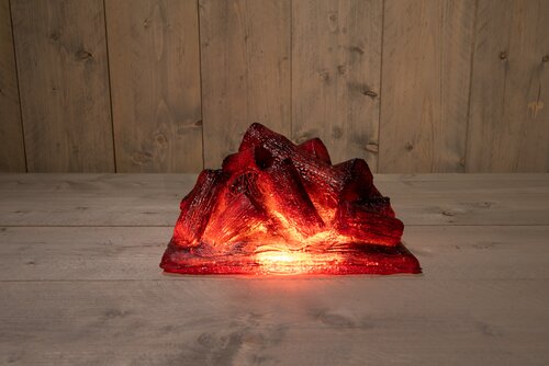 Anna's Collection KAMPVUUR 4X12LED 29X18X14CM 5M AANLOOPSNOER ZWART / IP44 TRAFO MET 8/16U TIMER / G