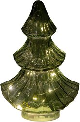 Anna's collection Kerstboom glas led 15.5x9.5cm m.groen
