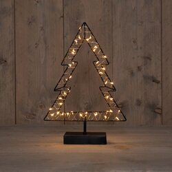 Anna's Collection kerstboom op standaard 40 led lampjes b24xh35,5cm classic warm zwart