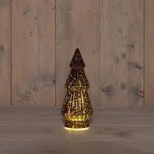 Anna's Collection Kerstboompje Glas 10Led 3Xaaa Batterij Met Timer 10Xh23.5Cm Metallic Brons