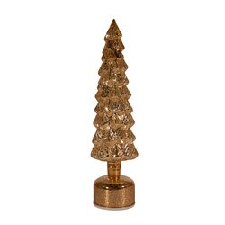 Anna's Collection Kerstboompje Glas Draaiend 15 Led Op 3Aa Batterij Met Timer 9.5X38Cm Goud - afbeelding 2