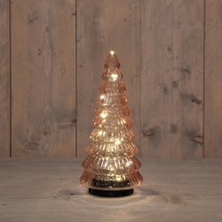 Anna's Collection KERSTBOOMPJE GLAS DRAAIEND  20LED 3XAA BATTERIJ MET TIMER EN USB AANSLUITING 13,3X