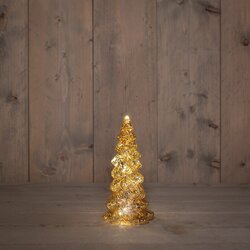 Anna's Collection Kerstboompje Glas Led Op Batterij Met Timer 20X10Cm Goud