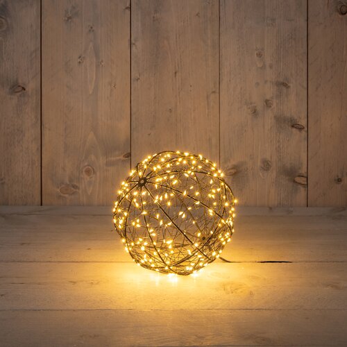 Anna's Collection kersthanger bal 200 led lampjes flash Ø 18cm classic warm zwart