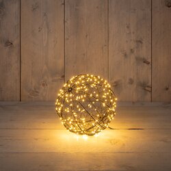 Anna's Collection kersthanger bal 200 led lampjes flash Ø 18cm classic warm zwart