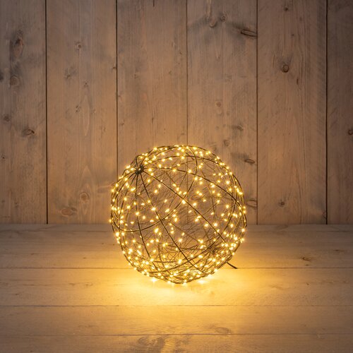 Anna's Collection kersthanger bal 300 led lampjes flash Ø 25cm classic warm zwart
