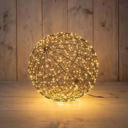Anna's Collection kersthanger bal 500 led lampjes flash Ø 35cm classic warm zwart