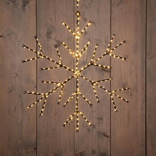 Anna's Collection kersthanger sneeuwvlok 380 led lampjes Ø 37cm classic warm zwart metaal - afbeelding 1