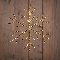 Anna's Collection kersthanger sneeuwvlok 380 led lampjes Ø 37cm classic warm zwart metaal - afbeelding 1