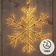 Anna's Collection kersthanger sneeuwvlok 380 led lampjes Ø 37cm classic warm zwart metaal - afbeelding 2