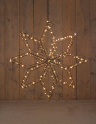 Anna's Collection kersthanger ster 200 led lampjes b73xh73cm classic warm zwart