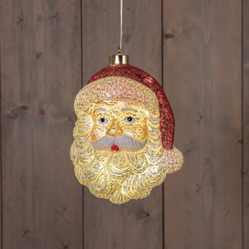 Anna's Collection KERSTMAN GLAS LED OP BATTERIJ 11X14.5X18.5CM
